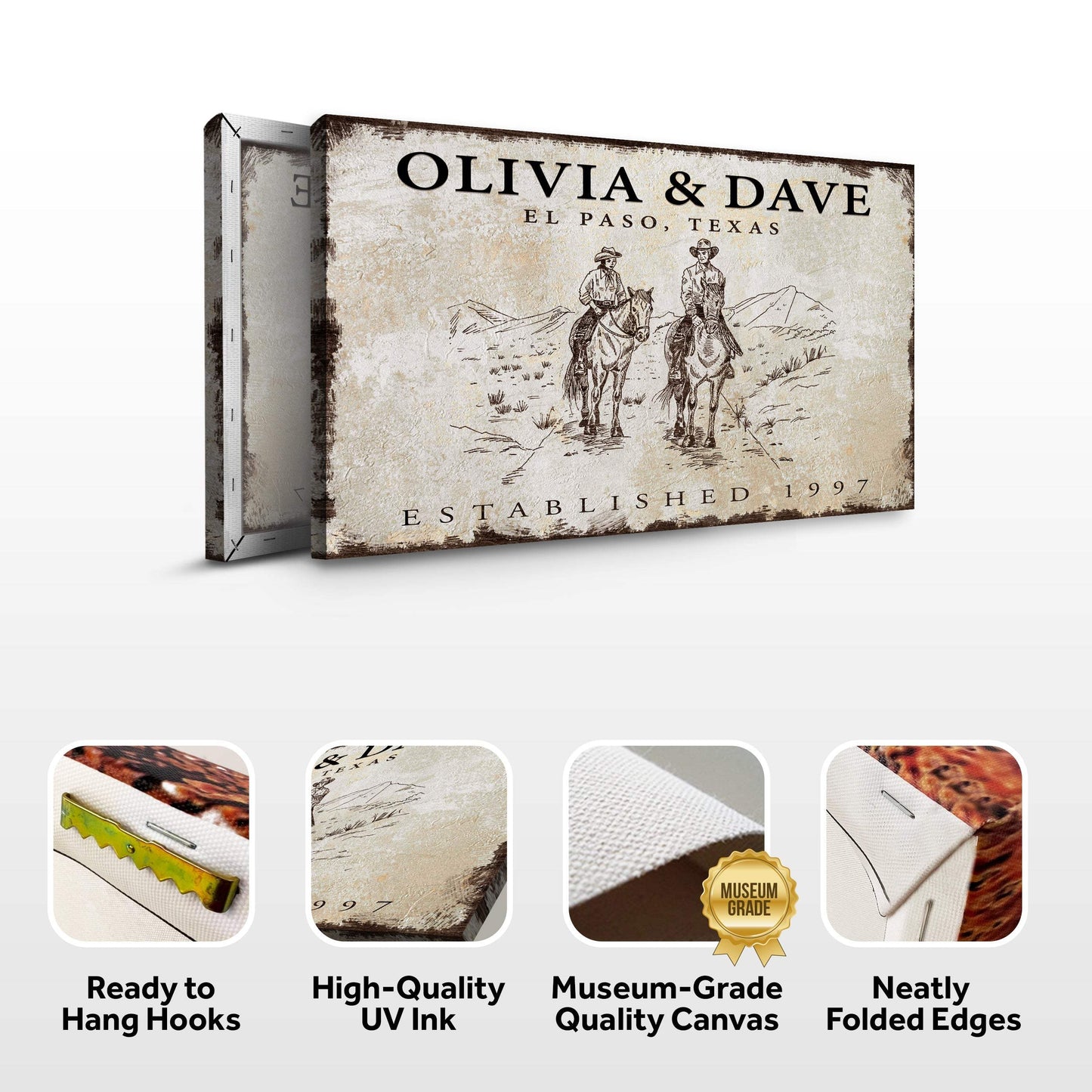 Cowboy Couple Sign - Tailored Canvases - Flyclothing LLC
