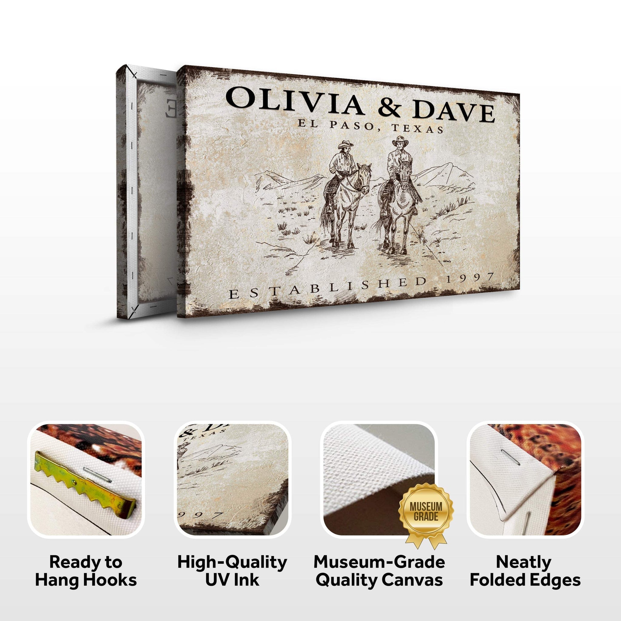 Cowboy Couple Sign - Tailored Canvases - Flyclothing LLC