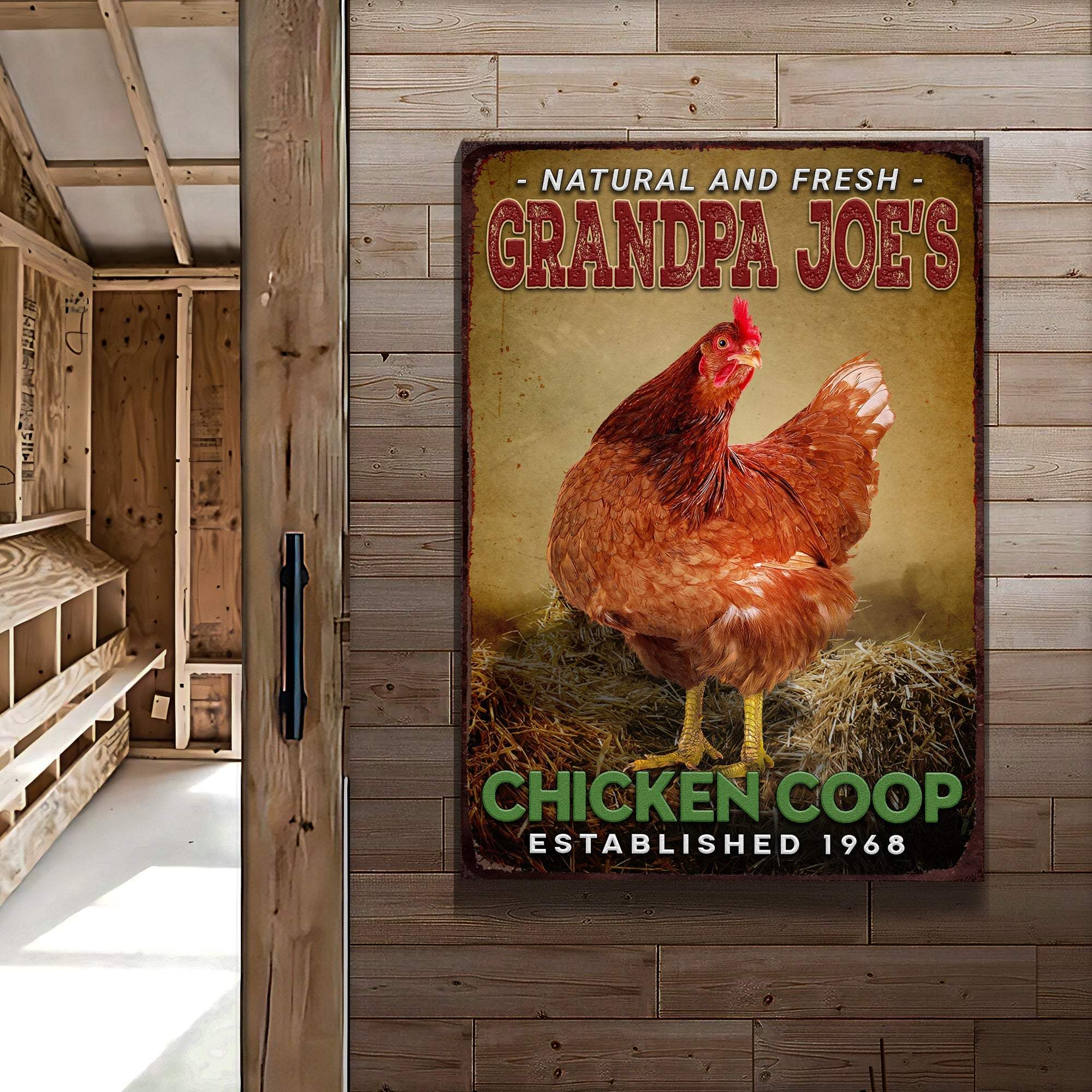 Chicken Coop Natural And Fresh Sign - Tailored Canvases - Flyclothing LLC