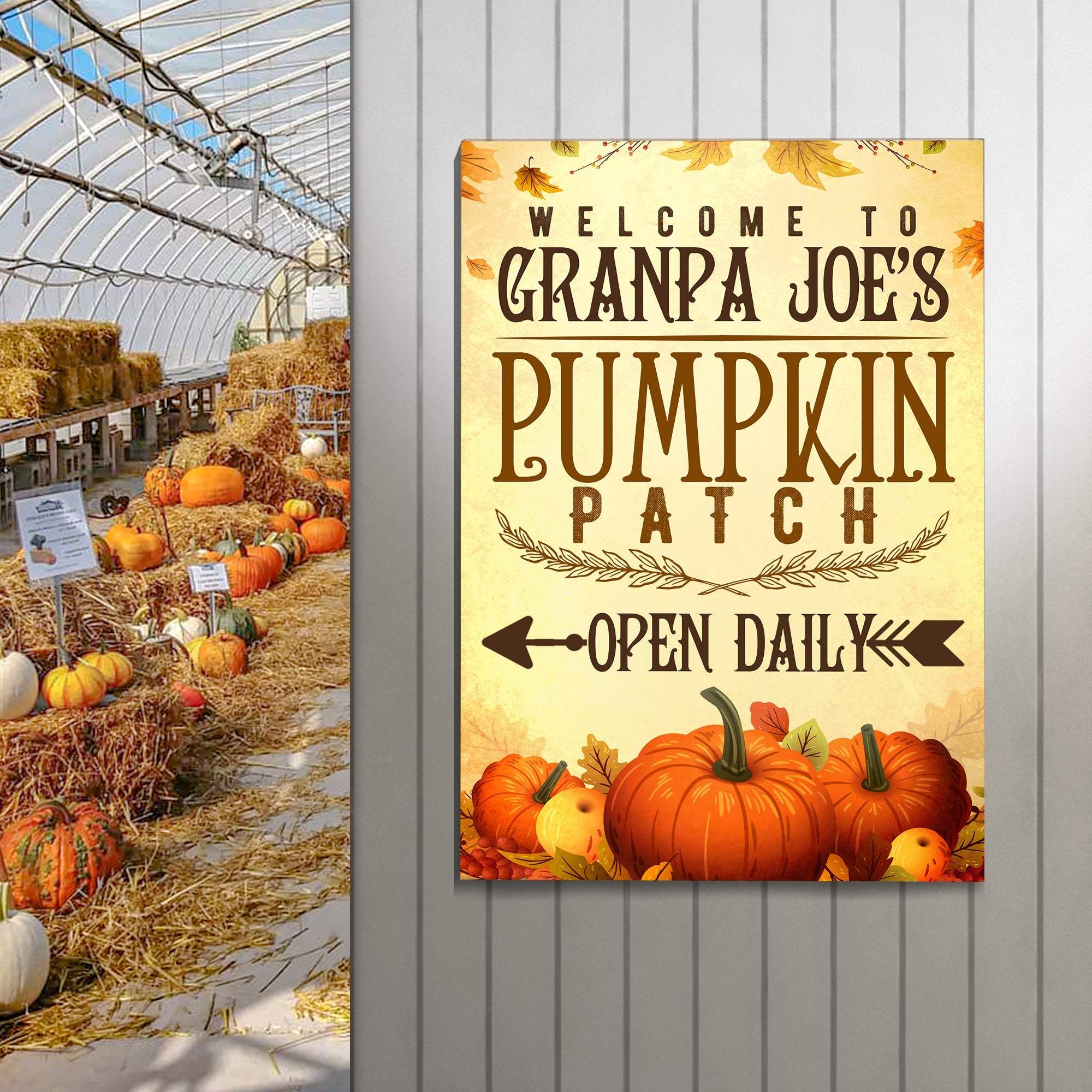 Pumpkin Patch Open Daily Sign - Tailored Canvases - Flyclothing LLC