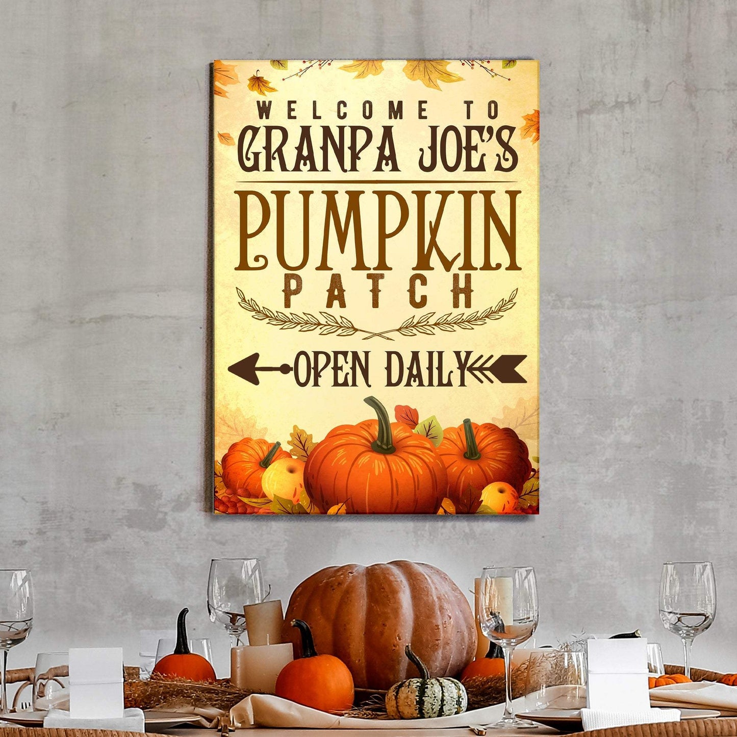 Pumpkin Patch Open Daily Sign - Tailored Canvases - Flyclothing LLC