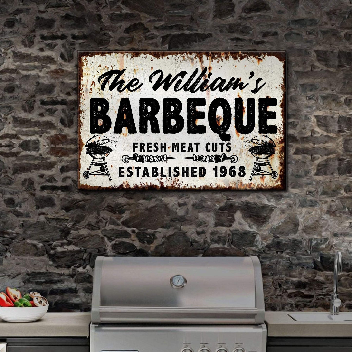 BBQ Sign IV - Tailored Canvases - Flyclothing LLC