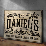 Established Last Name Sign V - Tailored Canvases - Flyclothing LLC