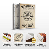 Welcome To Family Home Coordinates Sign - Tailored Canvases - Flyclothing LLC