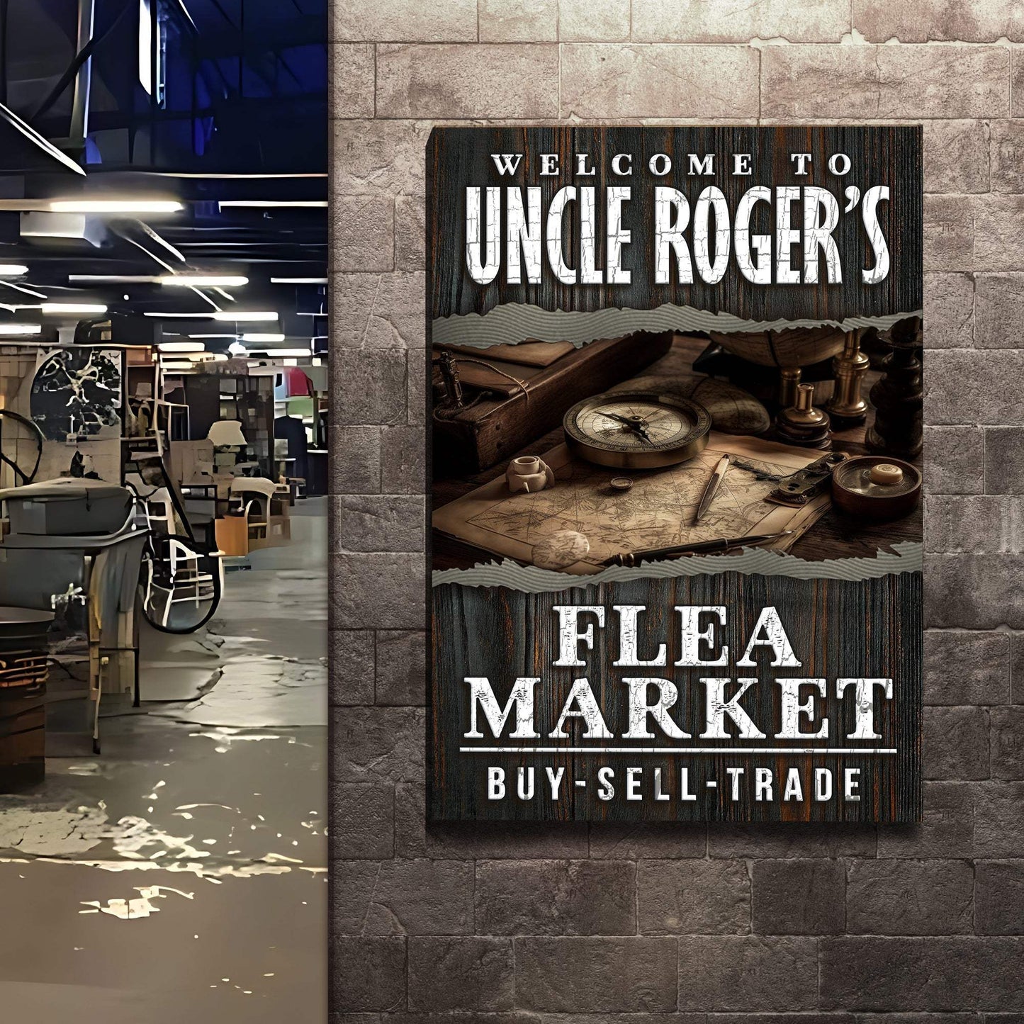 Welcome To Flea Market Sign - Tailored Canvases - Flyclothing LLC