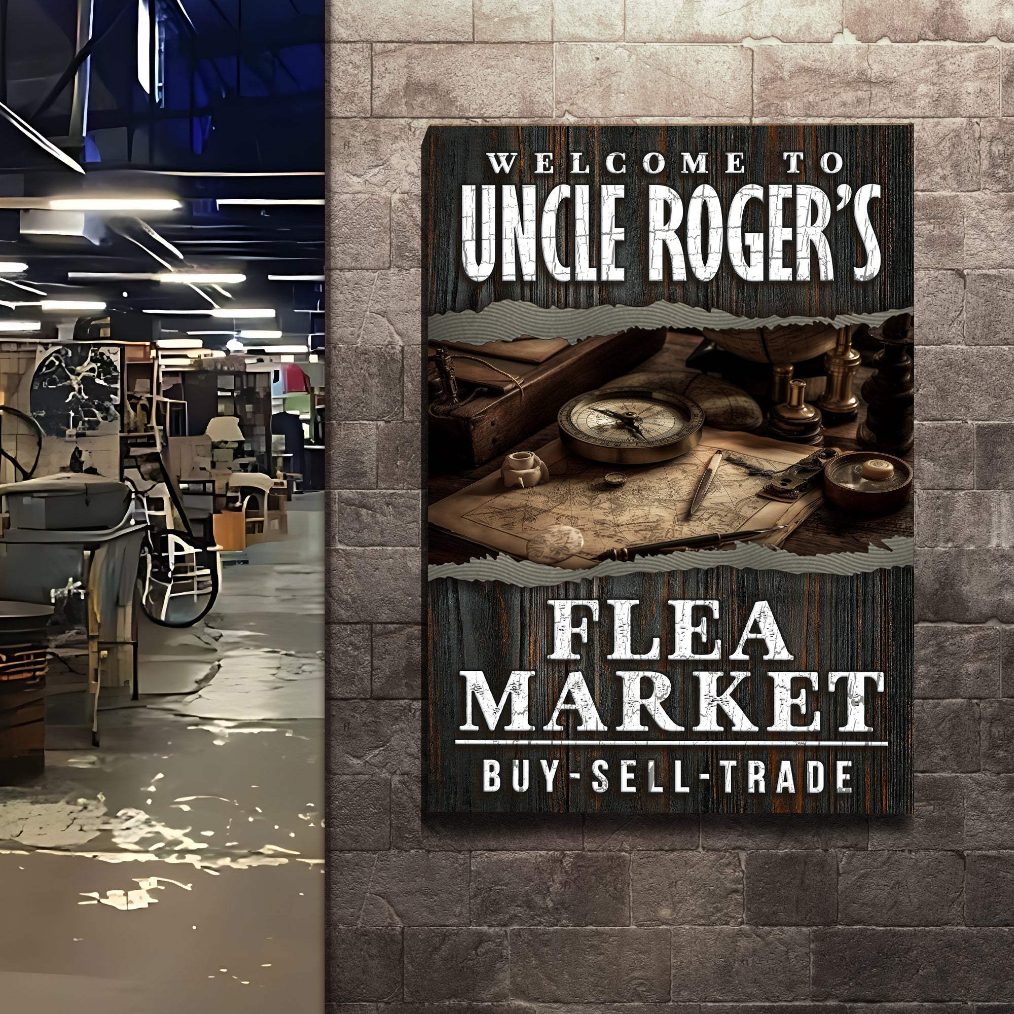 Welcome To Flea Market Sign - Tailored Canvases - Flyclothing LLC