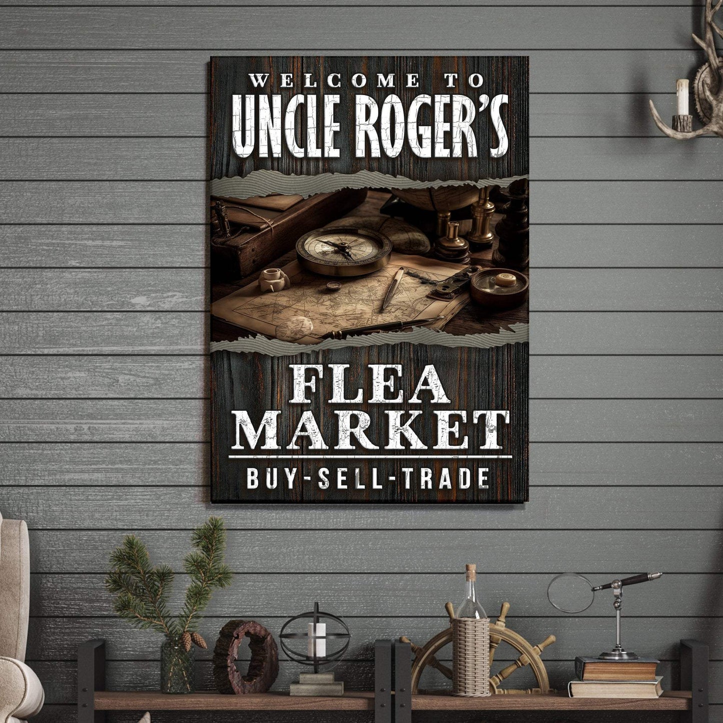 Welcome To Flea Market Sign - Tailored Canvases - Flyclothing LLC