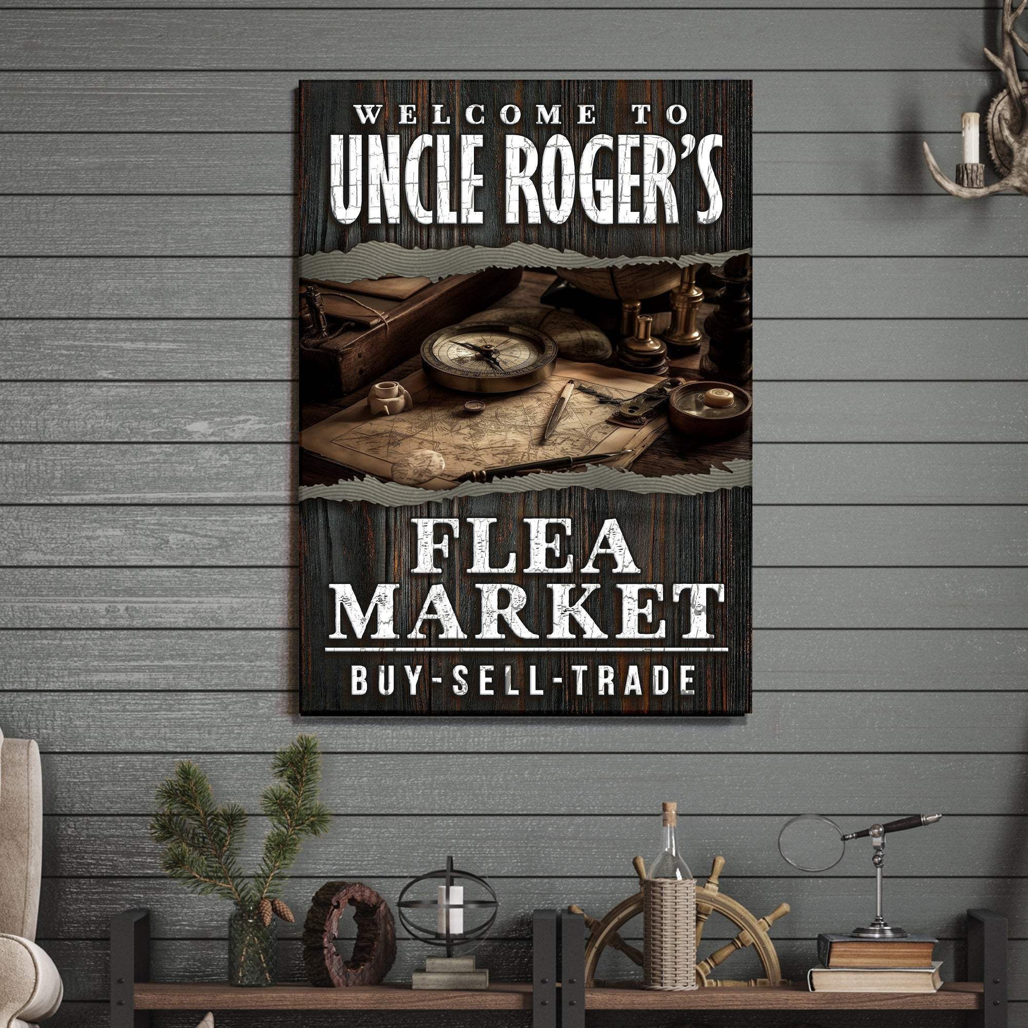 Welcome To Flea Market Sign - Tailored Canvases - Flyclothing LLC