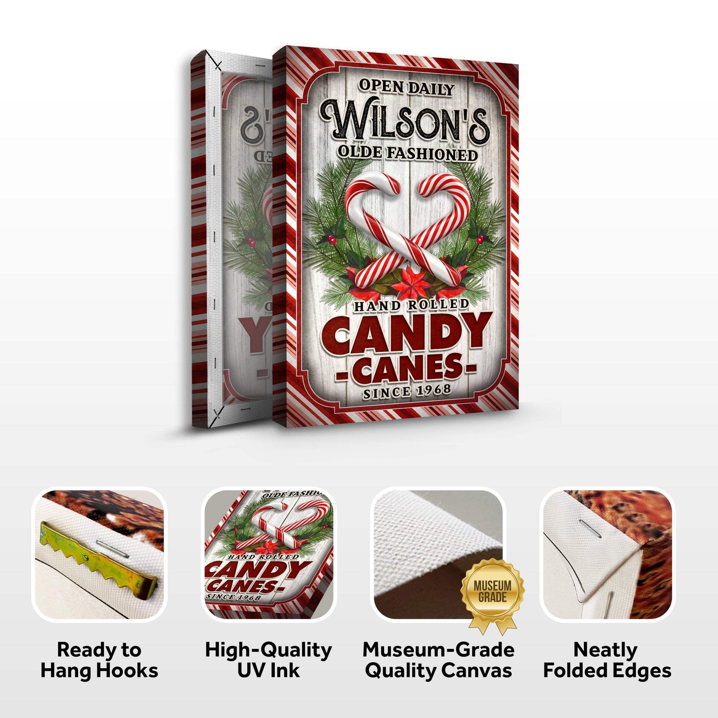 Olde Fashioned Hand Rolled Candy Canes Sign - Tailored Canvases - Flyclothing LLC