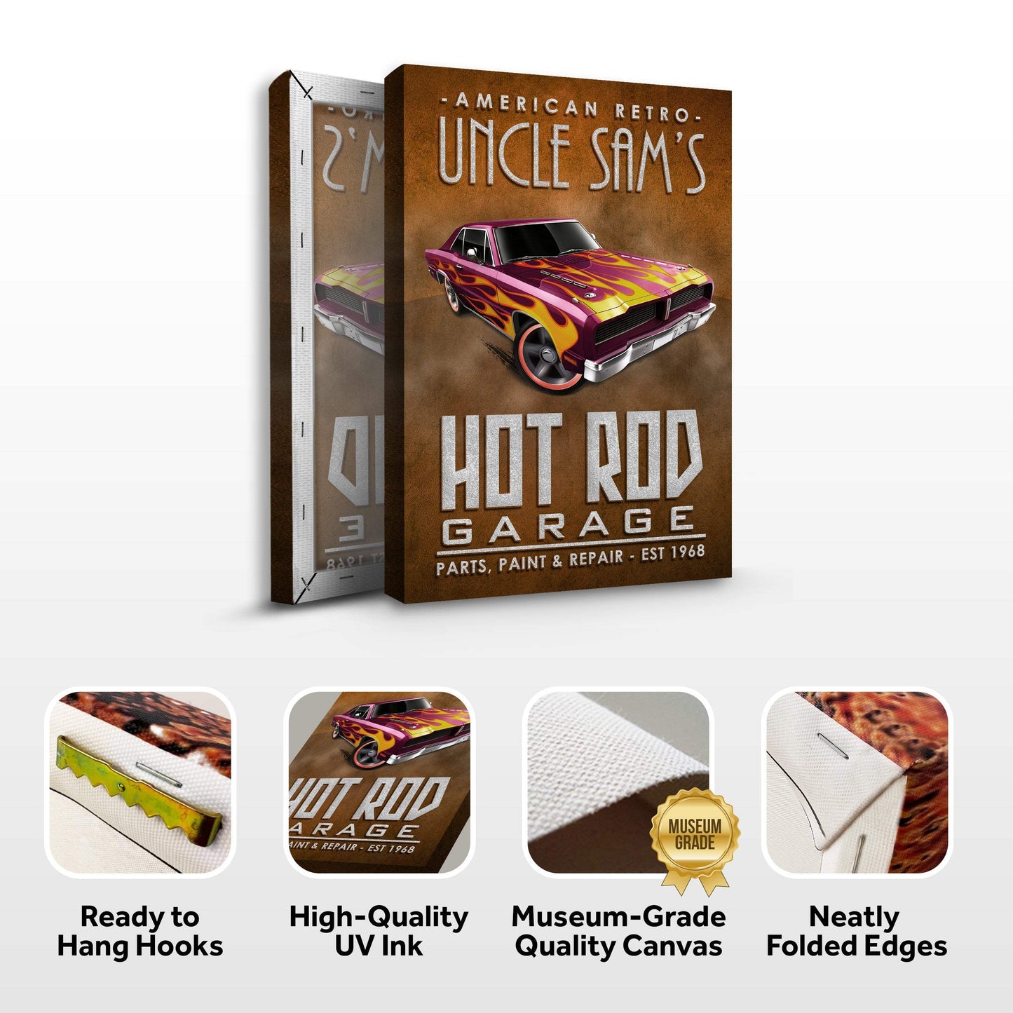 American Retro Garage Hot Rod Sign - Tailored Canvases - Flyclothing LLC