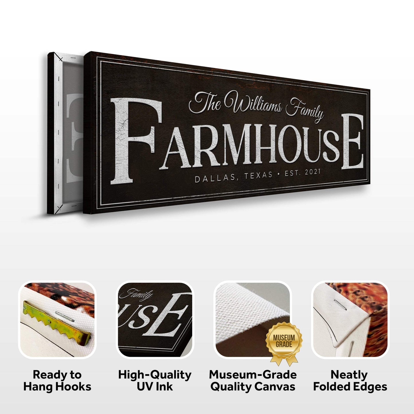 Custom Vintage Rust Farmhouse Sign III - Tailored Canvases - Flyclothing LLC