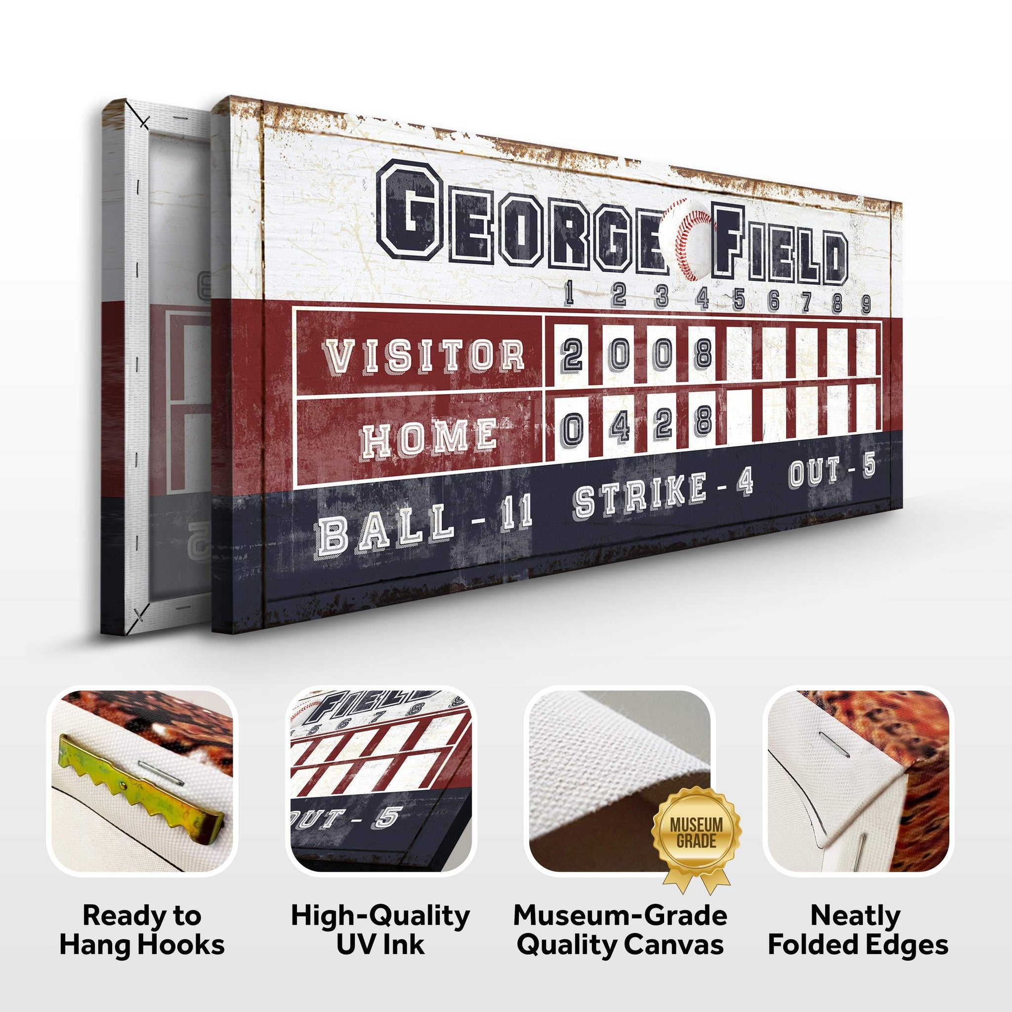 Personalized Baseball Scoreboard Sign - Tailored Canvases - Flyclothing LLC