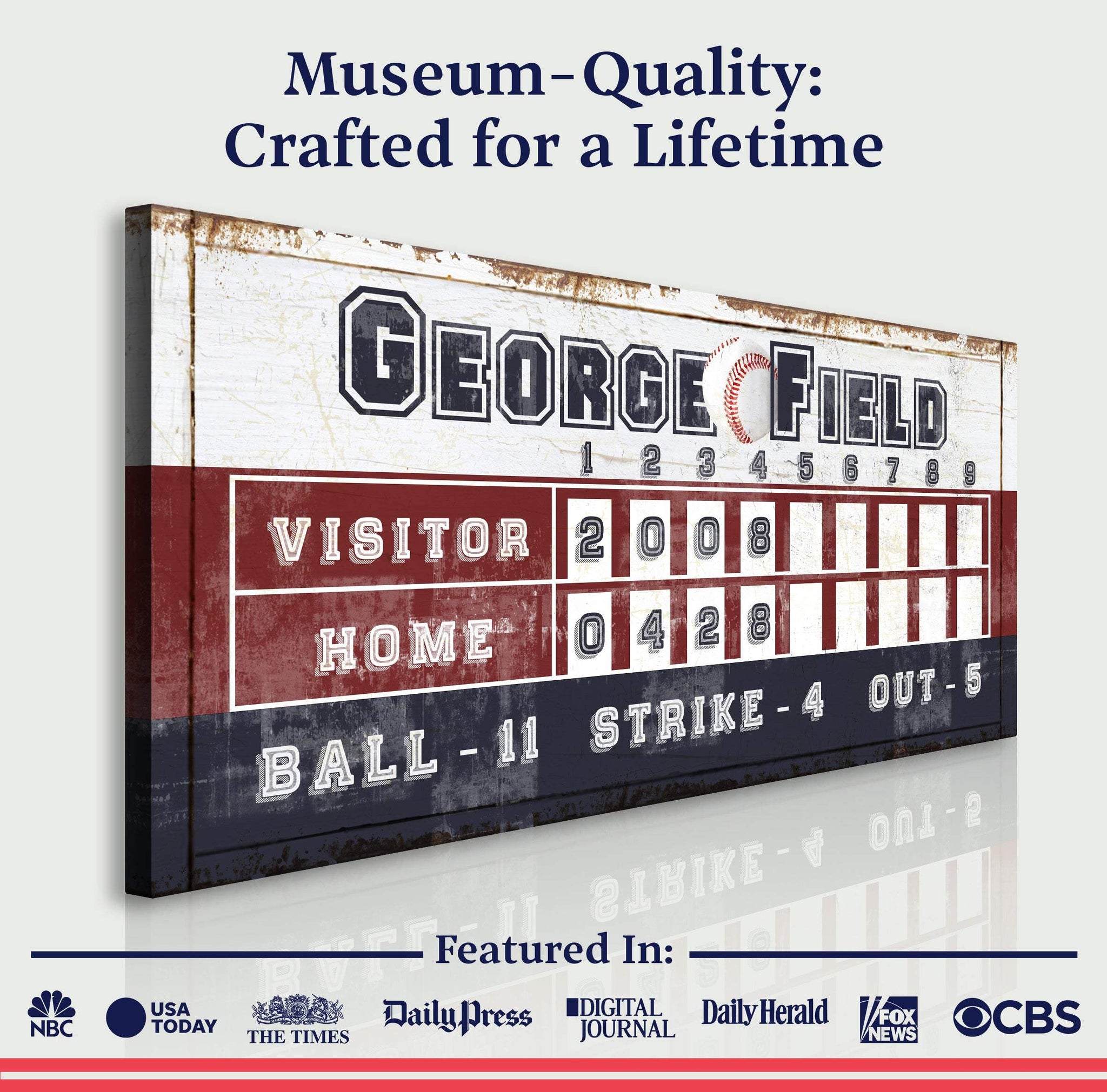 Personalized Baseball Scoreboard Sign - Tailored Canvases - Flyclothing LLC