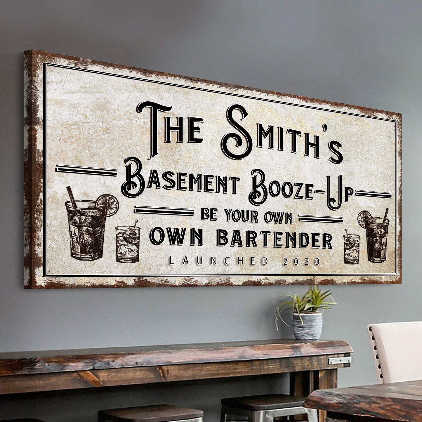 Basement Booze Up Sign - Tailored Canvases - Flyclothing LLC
