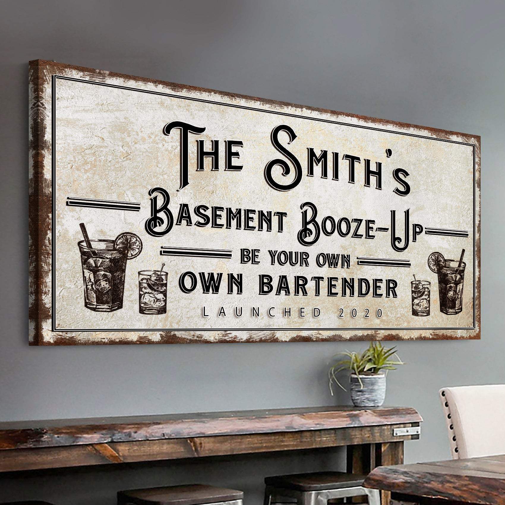 Basement Booze Up Sign - Tailored Canvases - Flyclothing LLC