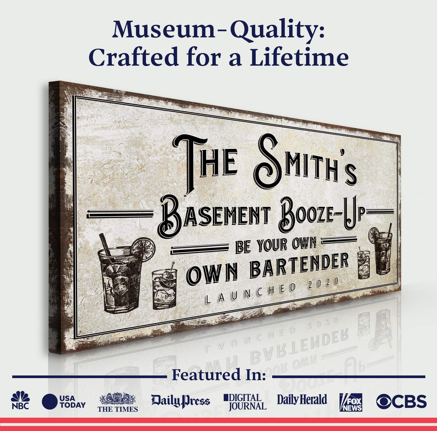 Basement Booze Up Sign - Tailored Canvases - Flyclothing LLC
