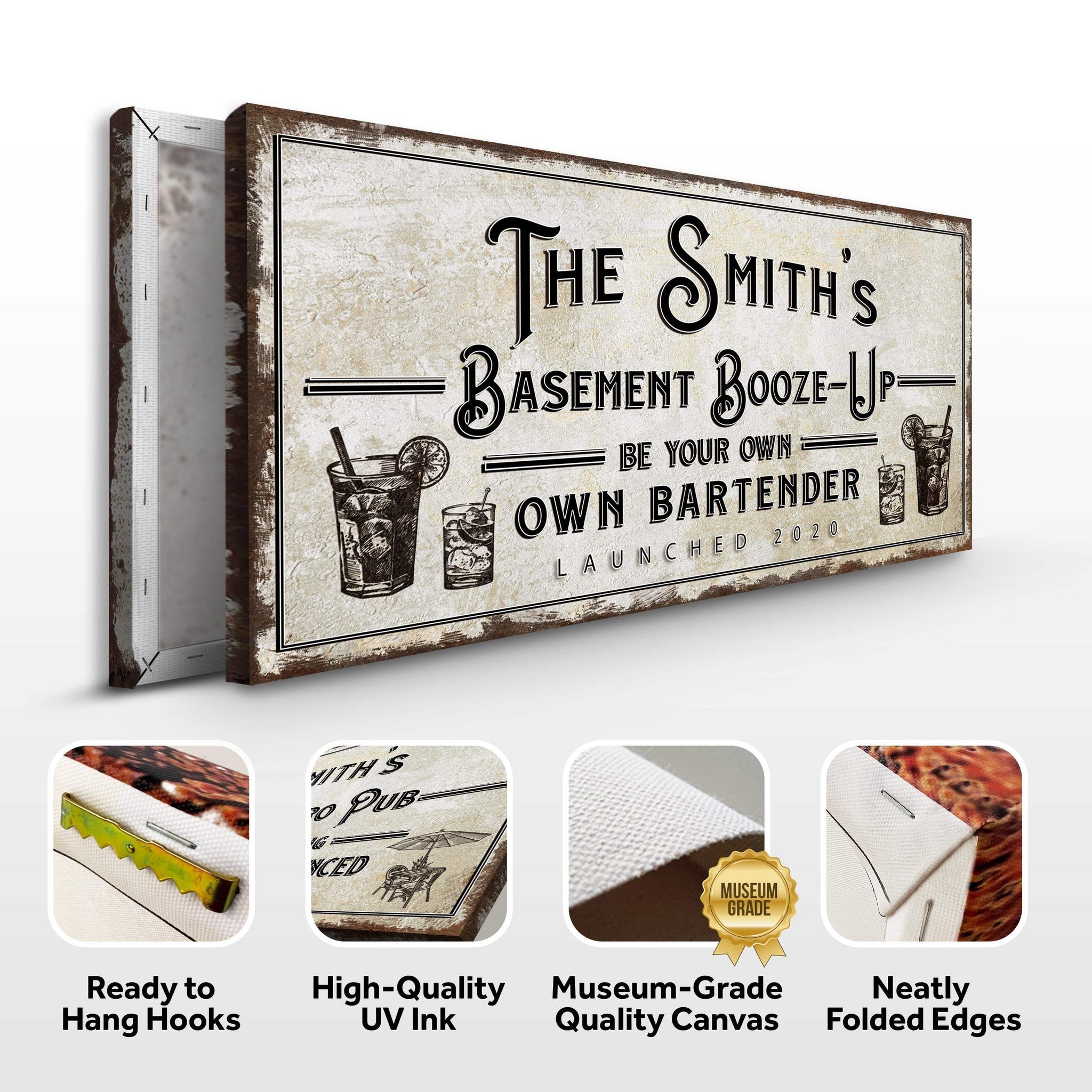 Basement Booze Up Sign - Tailored Canvases - Flyclothing LLC