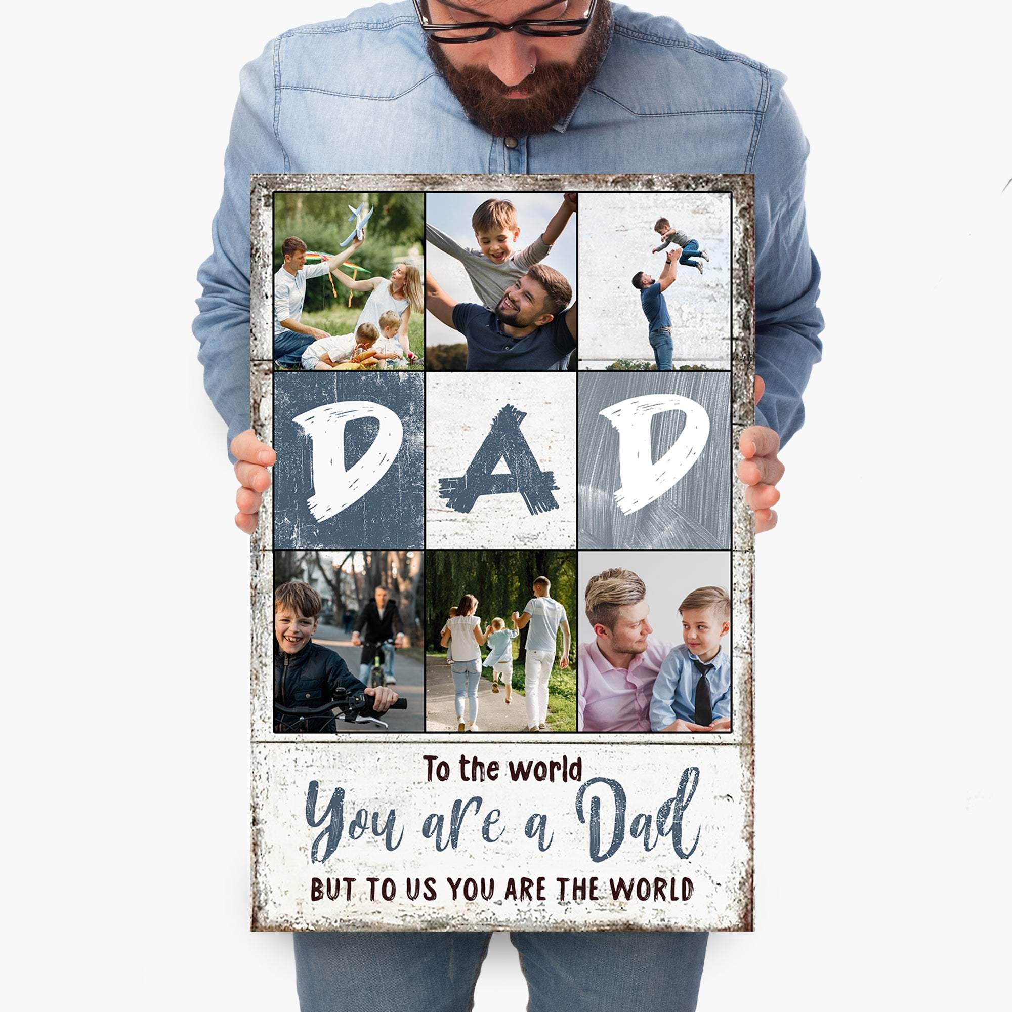 To Us You Are The World Father's Day Gift Sign - Tailored Canvases - Flyclothing LLC