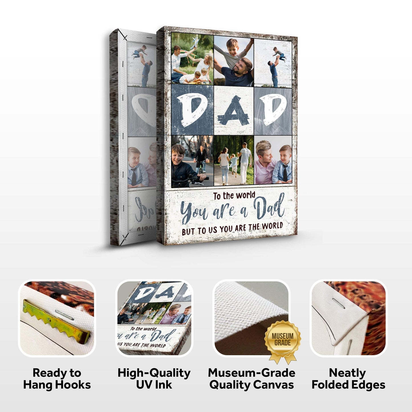 To Us You Are The World Father's Day Gift Sign - Tailored Canvases - Flyclothing LLC