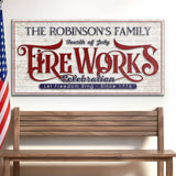 4th of July Fireworks Celebration Personalized Sign - Tailored Canvases - Flyclothing LLC