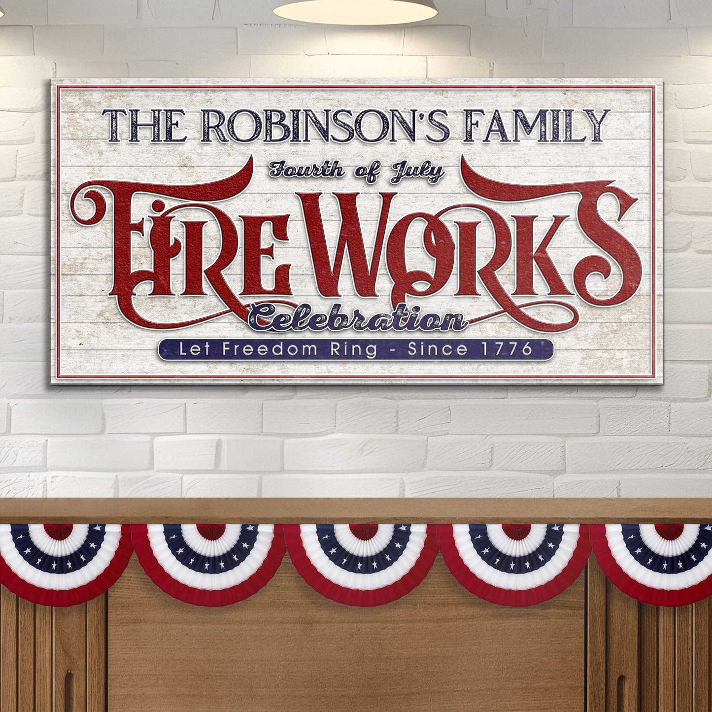 4th of July Fireworks Celebration Personalized Sign - Tailored Canvases - Flyclothing LLC