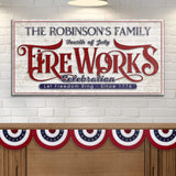 4th of July Fireworks Celebration Personalized Sign - Tailored Canvases - Flyclothing LLC