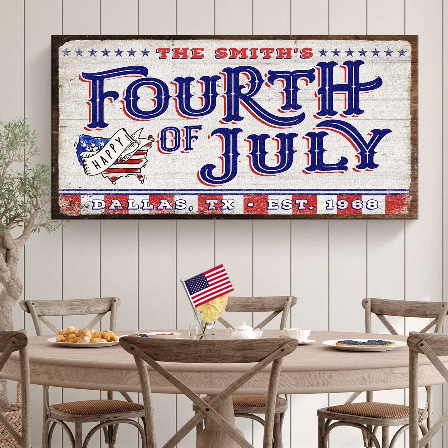 4th of July Personalized Welcome Sign - Tailored Canvases - Flyclothing LLC