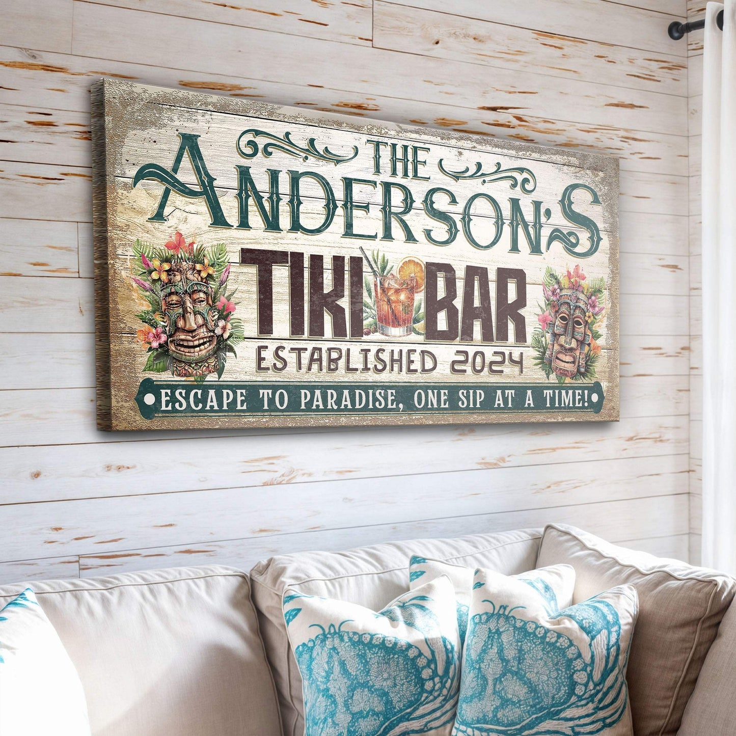 Personalized Tiki Bar Sign III - Tailored Canvases - Flyclothing LLC