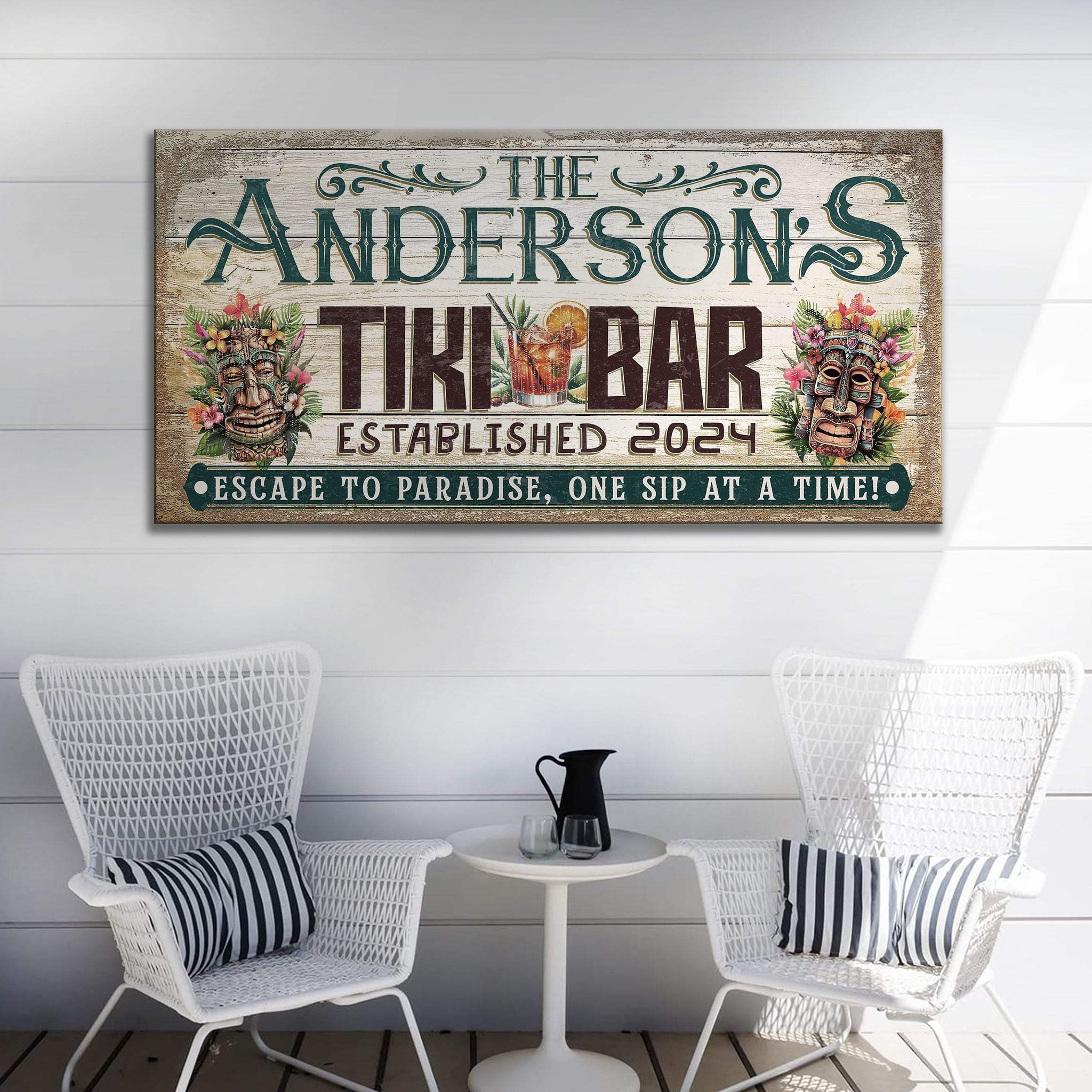 Personalized Tiki Bar Sign III - Tailored Canvases - Flyclothing LLC