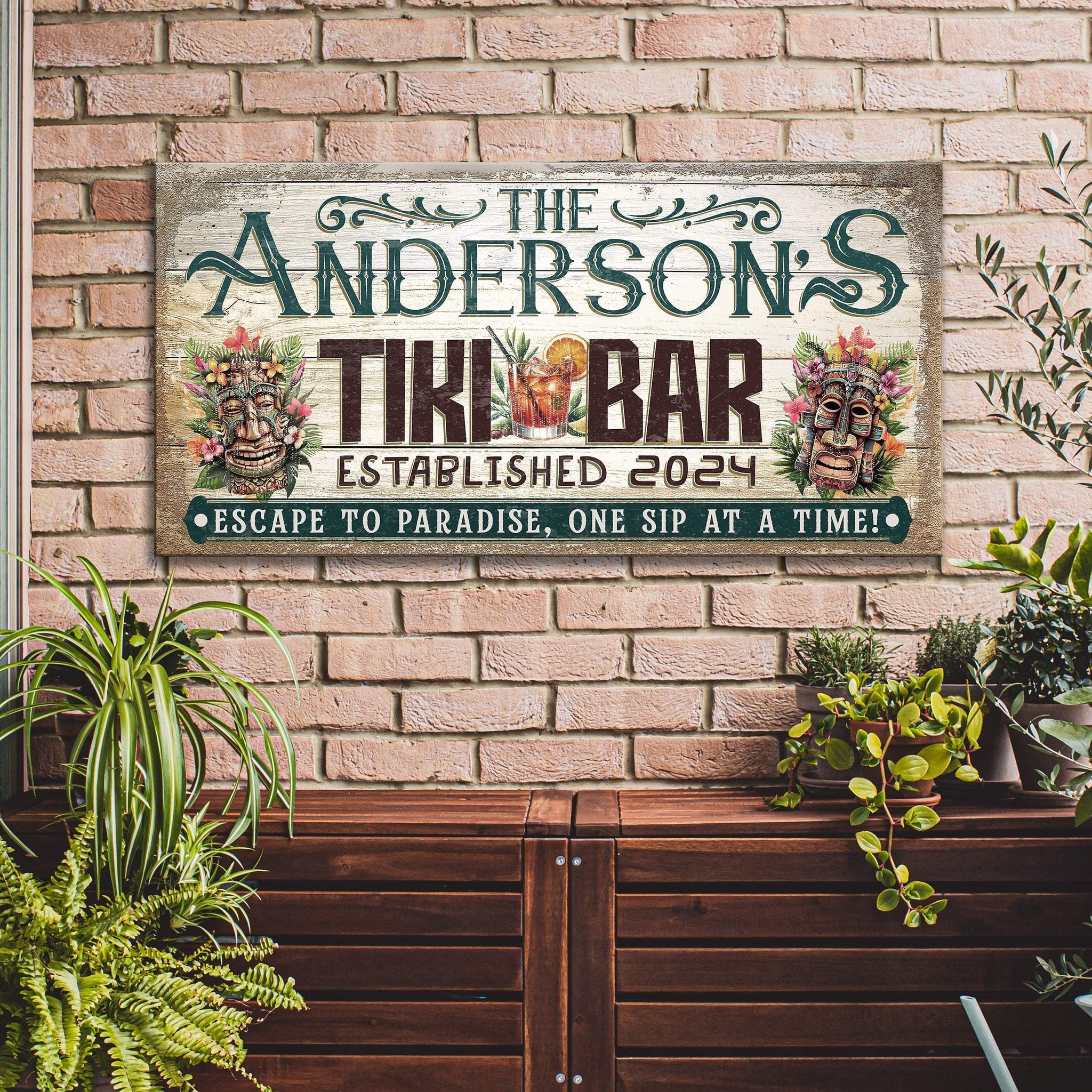 Personalized Tiki Bar Sign III - Tailored Canvases - Flyclothing LLC