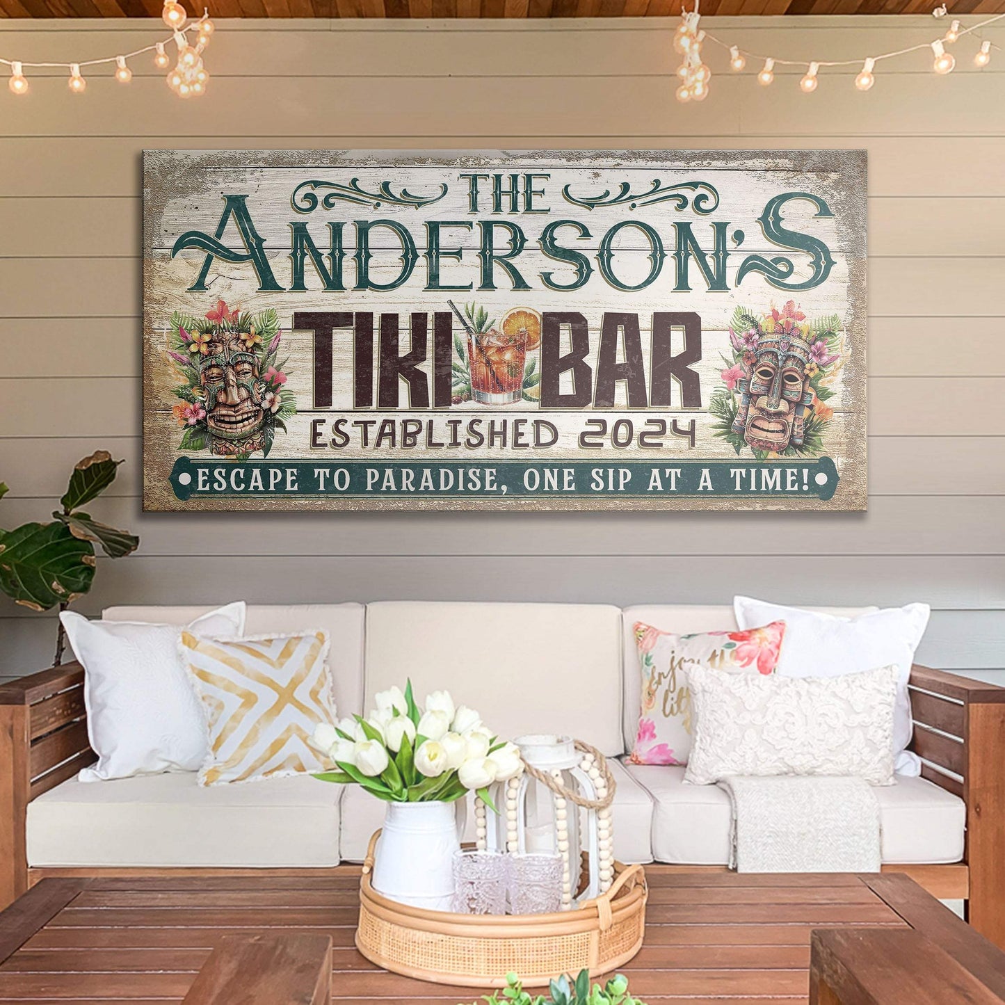 Personalized Tiki Bar Sign III - Tailored Canvases - Flyclothing LLC