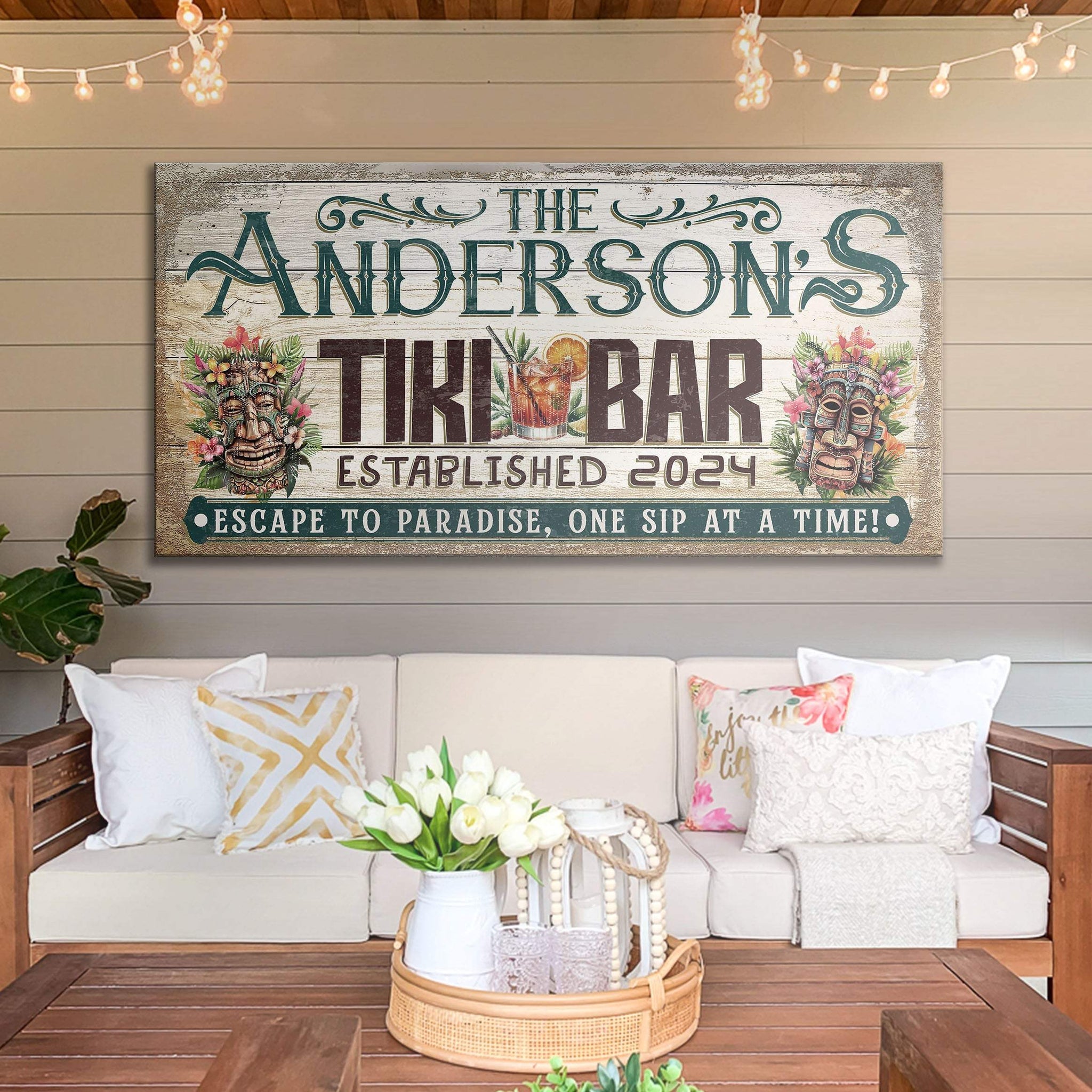 Personalized Tiki Bar Sign III - Tailored Canvases - Flyclothing LLC