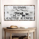 Personalized Highland Cattle Ranch Sign - Tailored Canvases - Flyclothing LLC