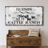 Personalized Highland Cattle Ranch Sign - Tailored Canvases - Flyclothing LLC