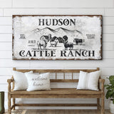 Personalized Highland Cattle Ranch Sign - Tailored Canvases - Flyclothing LLC