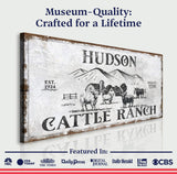 Personalized Highland Cattle Ranch Sign - Tailored Canvases - Flyclothing LLC