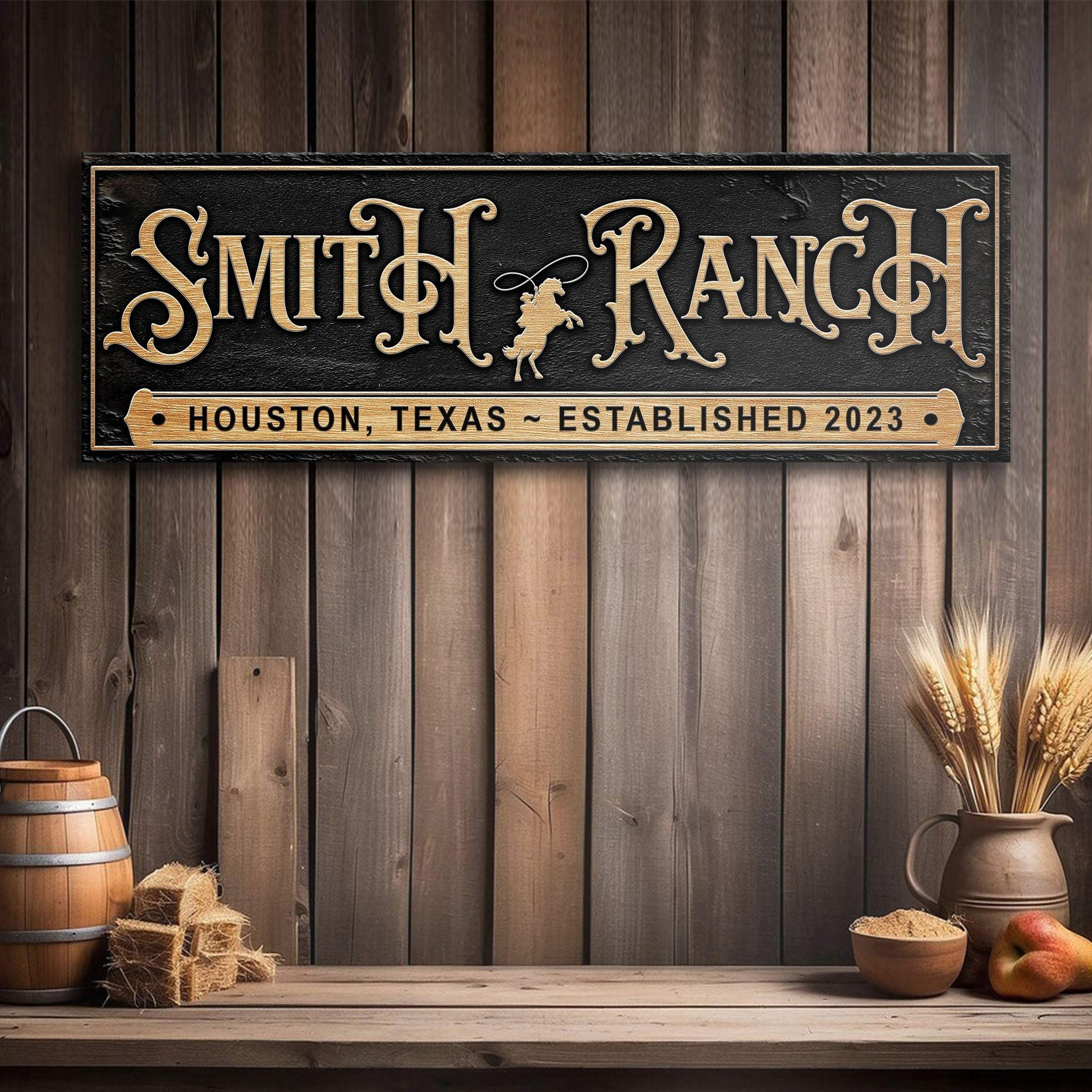 Personalized Horse Ranch Sign - Tailored Canvases - Flyclothing LLC