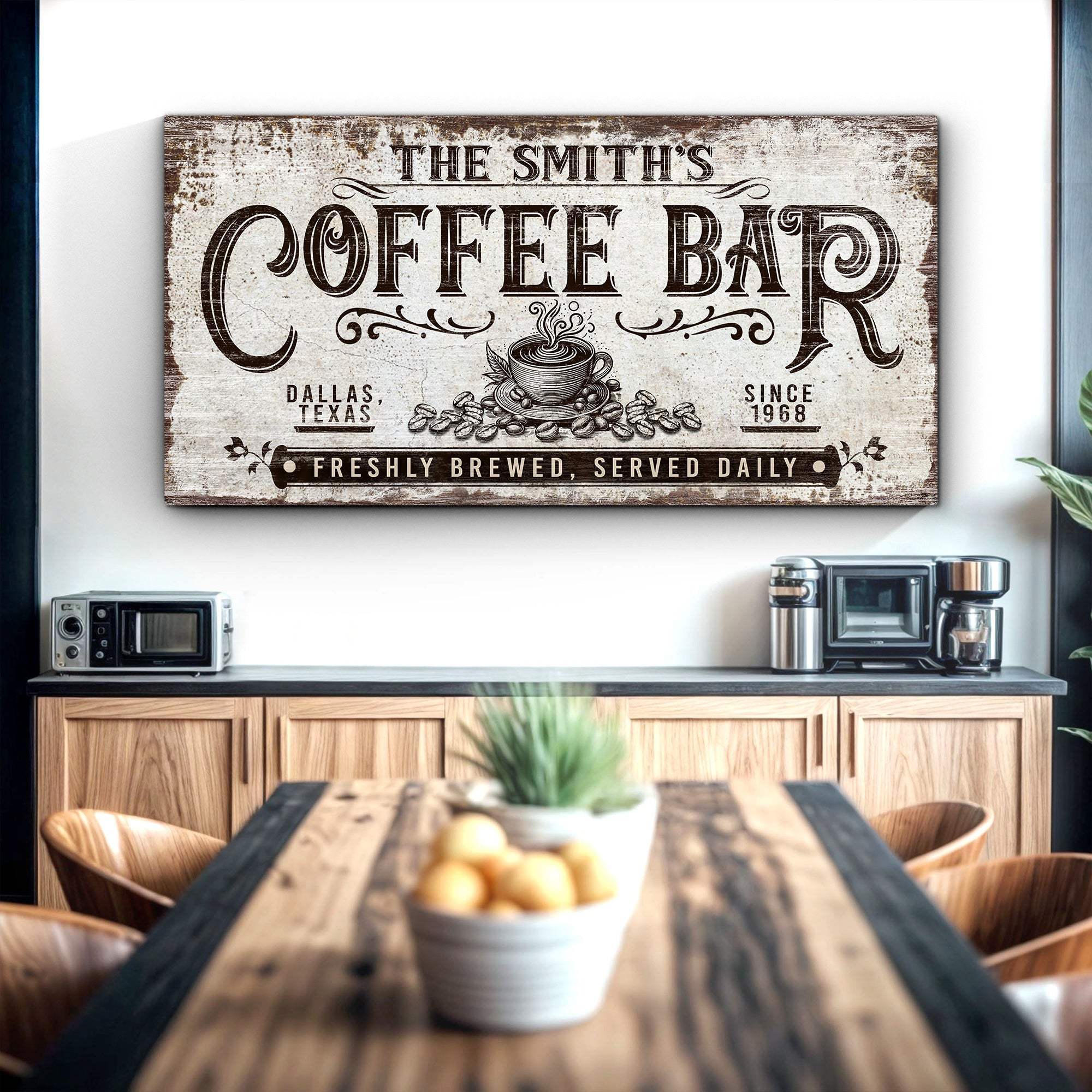 Personalized Coffee Bar Sign III - Tailored Canvases - Flyclothing LLC