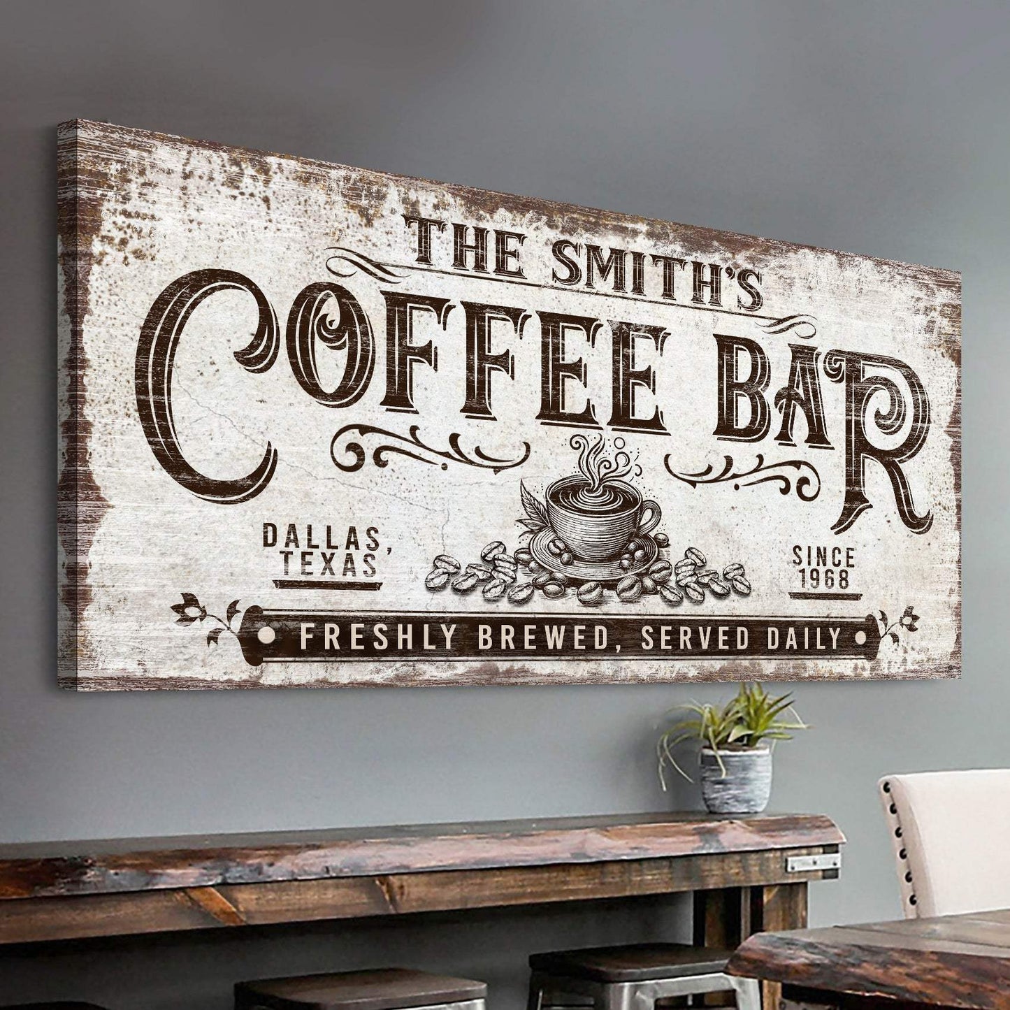 Personalized Coffee Bar Sign III - Tailored Canvases - Flyclothing LLC