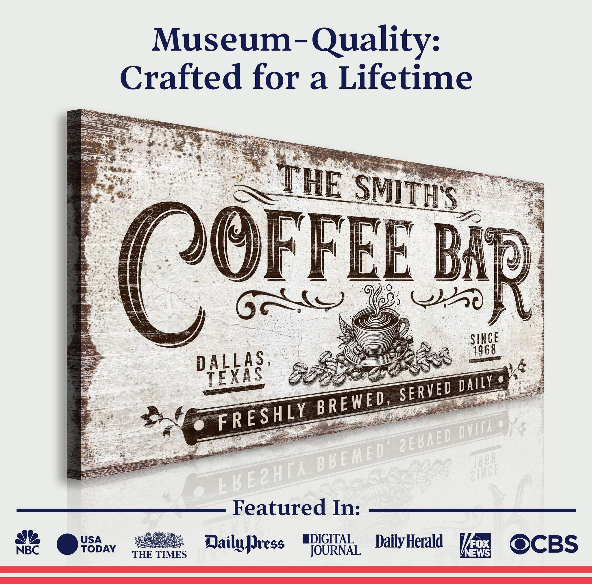 Personalized Coffee Bar Sign III - Tailored Canvases - Flyclothing LLC