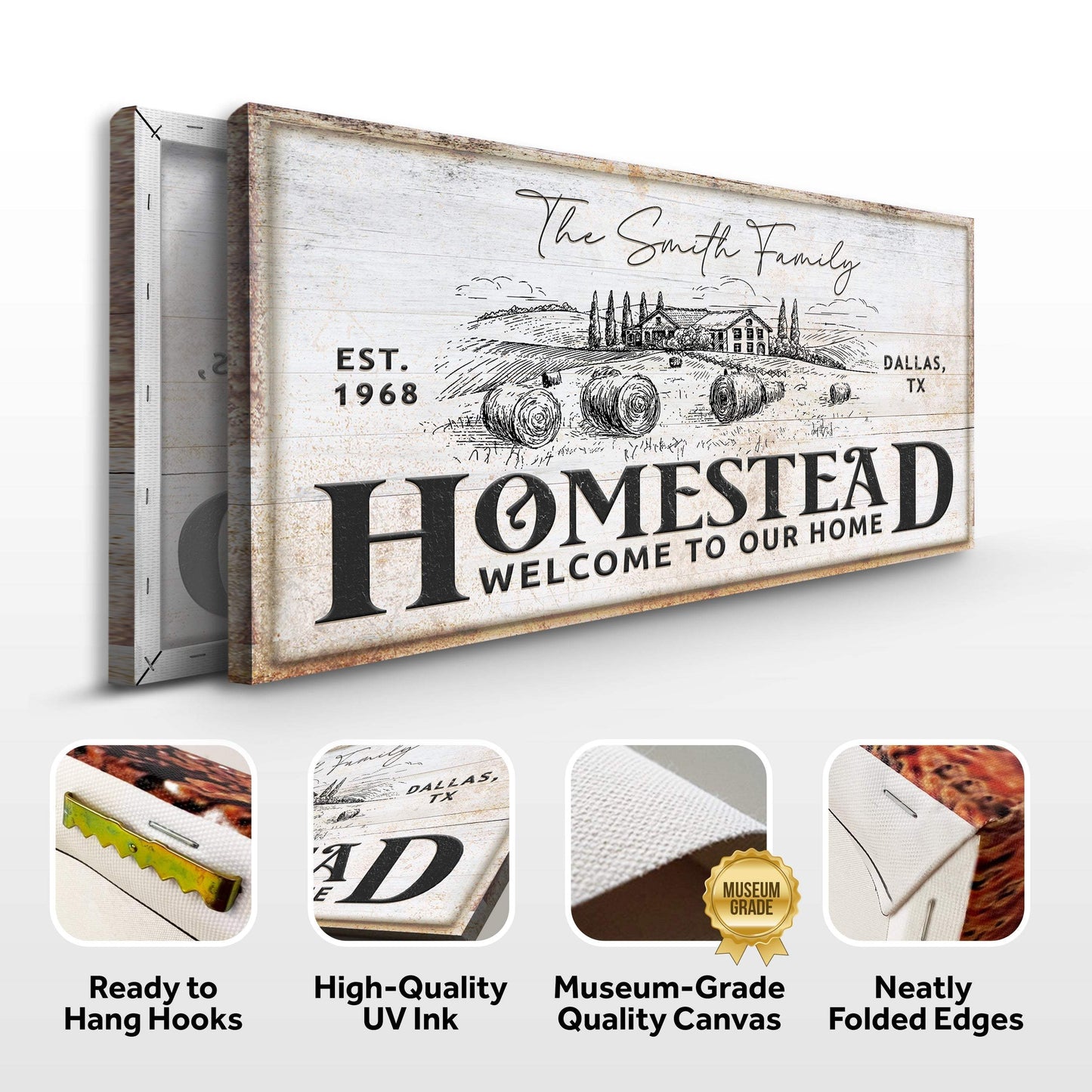 Vintage Homestead Sign IV - Tailored Canvases - Flyclothing LLC