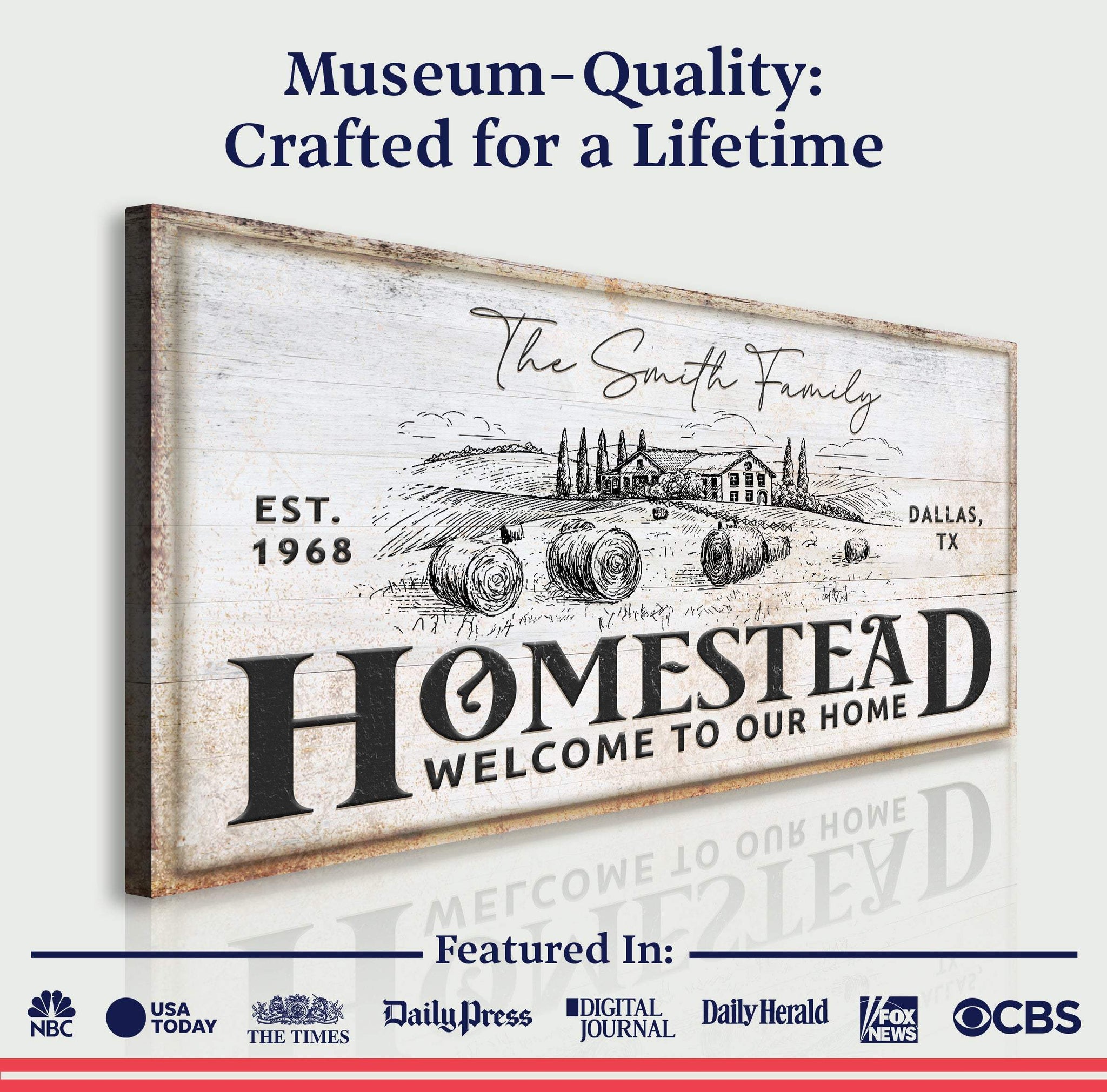 Vintage Homestead Sign IV - Tailored Canvases - Flyclothing LLC