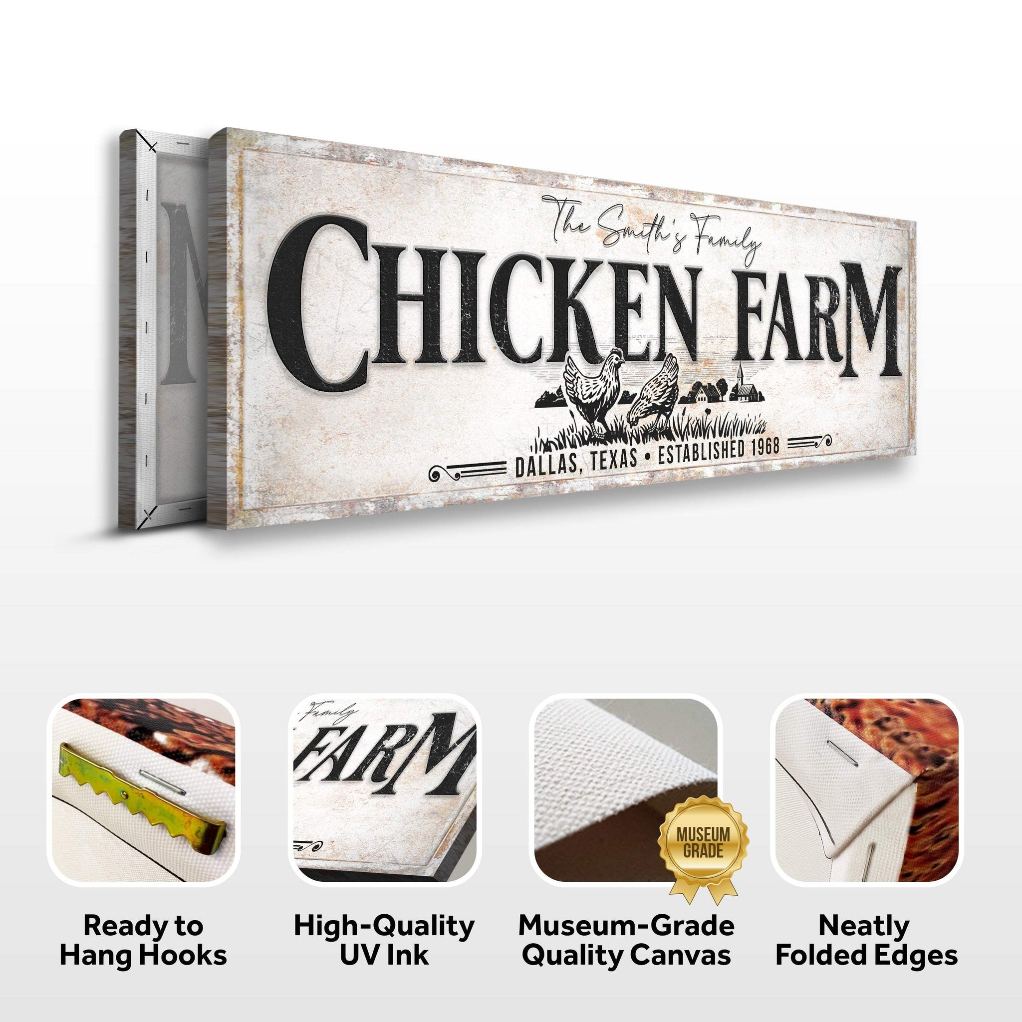 Chicken Family Farm Sign - Tailored Canvases - Flyclothing LLC