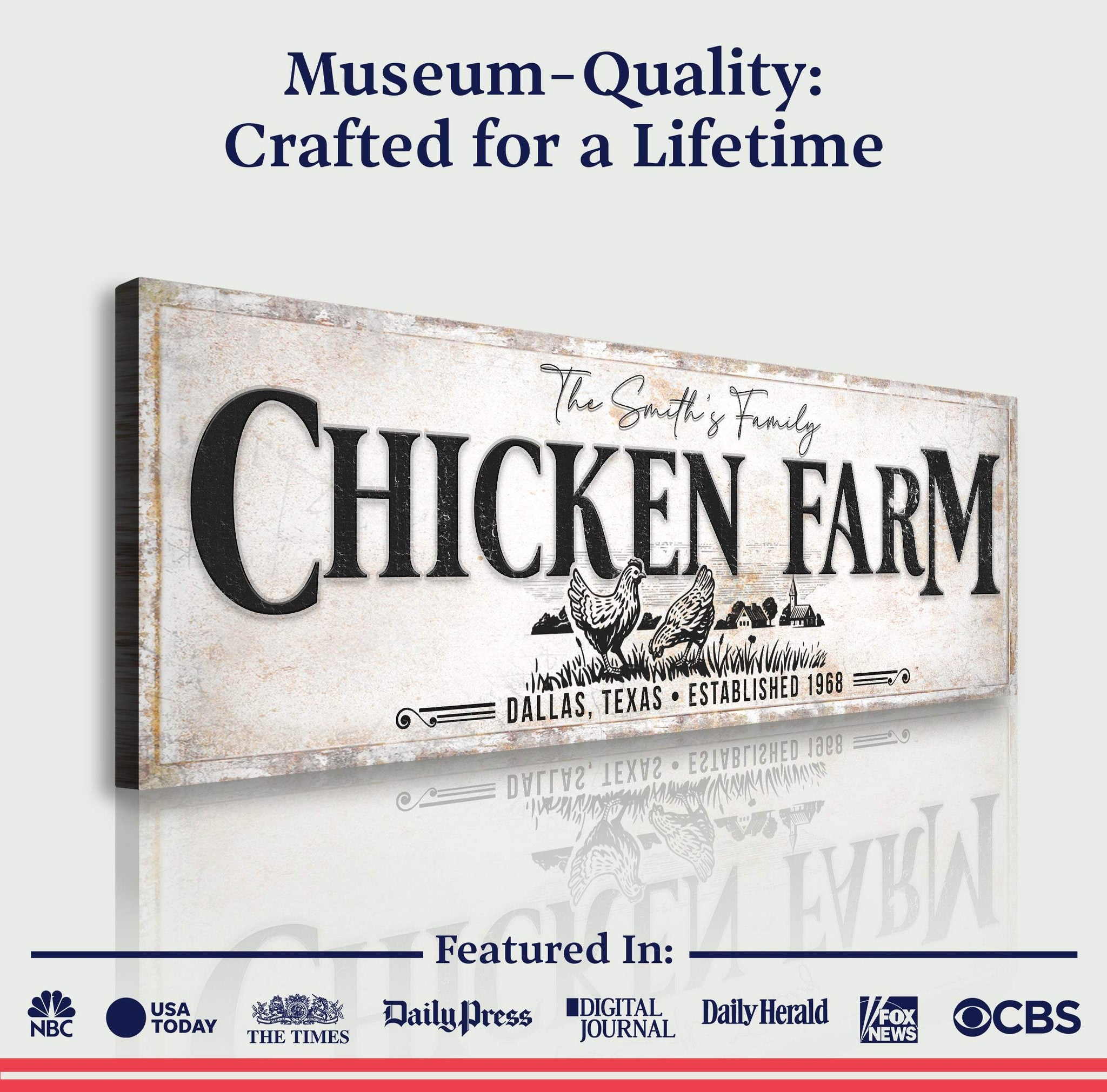 Chicken Family Farm Sign - Tailored Canvases - Flyclothing LLC