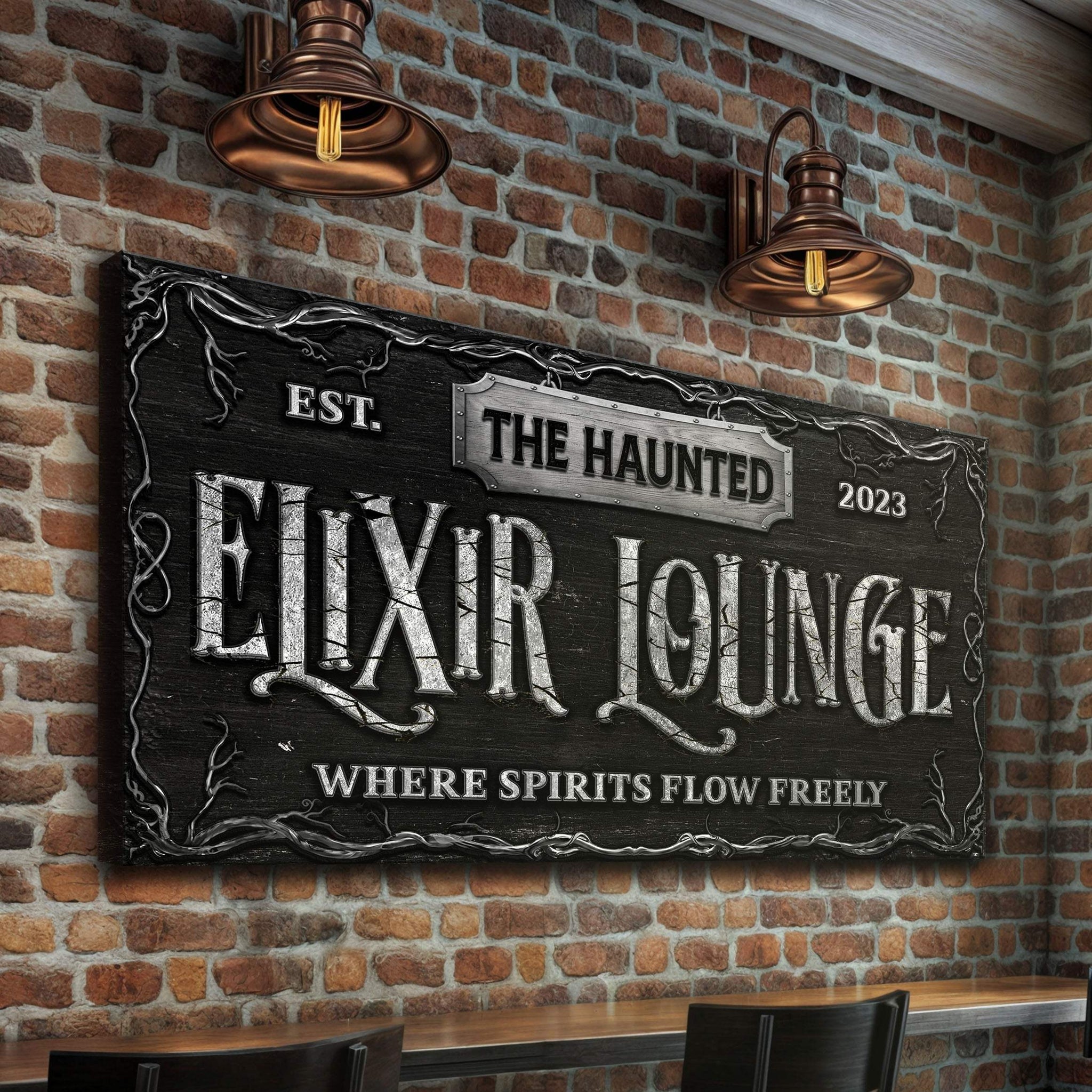 The Haunted Elixir Lounge Halloween Sign - Tailored Canvases - Flyclothing LLC