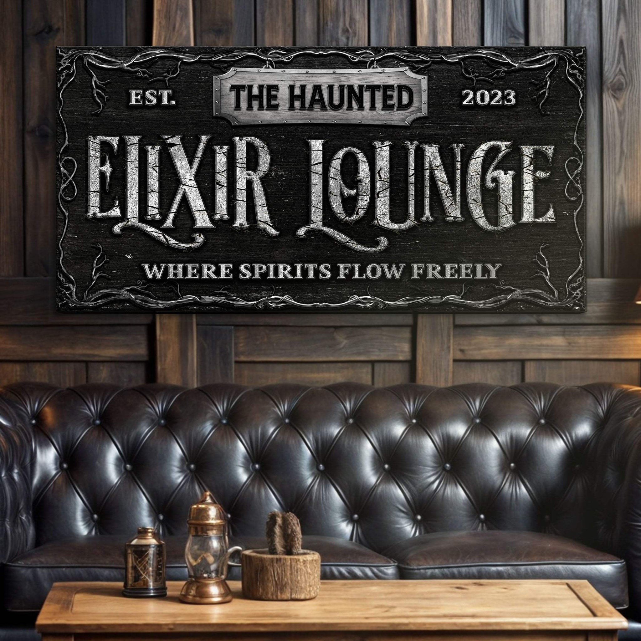 The Haunted Elixir Lounge Halloween Sign - Tailored Canvases - Flyclothing LLC