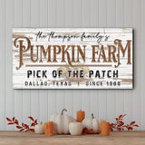 Pick Of The Patch Pumpkin Farm Sign II - Tailored Canvases - Flyclothing LLC
