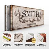 Personalized Family Antler Sign V - Tailored Canvases - Flyclothing LLC