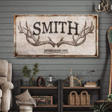 Personalized Family Antler Sign V - Tailored Canvases - Flyclothing LLC