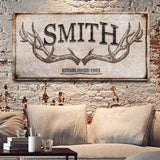 Personalized Family Antler Sign V - Tailored Canvases - Flyclothing LLC